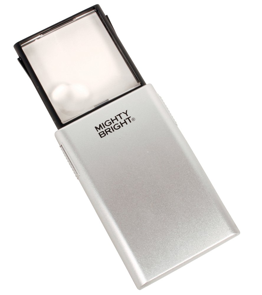 Mighty Bright 86012 LED Lighted Pop-Up Magnifier, Silver