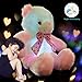 WEWILL Light up Teddy Bear Stuffed Animals Glow Colorful Soft Plush Toy, Nice Gift for Christmas, 20-Inch (Pink&White)