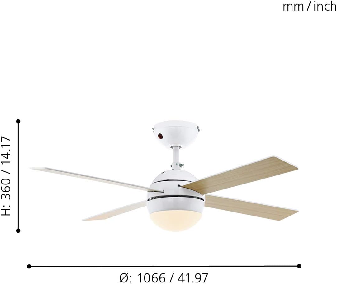 EGLO Ceiling Fan, Metal, White - Image 4
