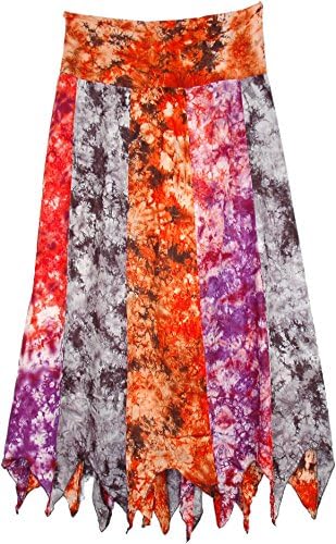 TLB - Fierce Tribal Uneven Hem Long Skirt - L:30"-36"; W:26"-32"