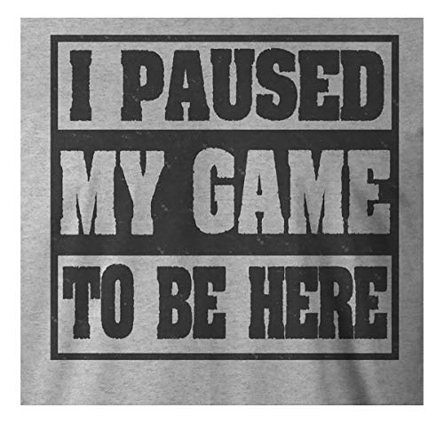 9 Crowns Tees I Paused My Game to Be here Funny Gamer T-Shirt-Paused 1 HTR Gray-3XL - Thumbnail 2