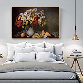 Floating Framed Canvas Wall Art for Living Room, Bedroom Still Life Canvas Prints for Home Decoration Ready to Hang - 16x24 inches