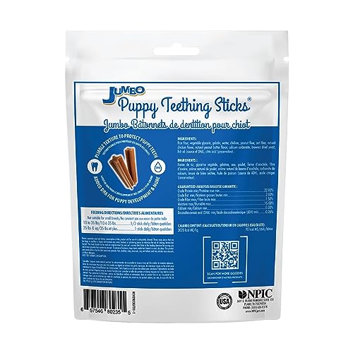 N-BONE JUMBO PUPPY TEETHING STICKS PEANUT BUTTER FLAVOR DOG TREATS, 7 COUNT 7.28-OZ BAG