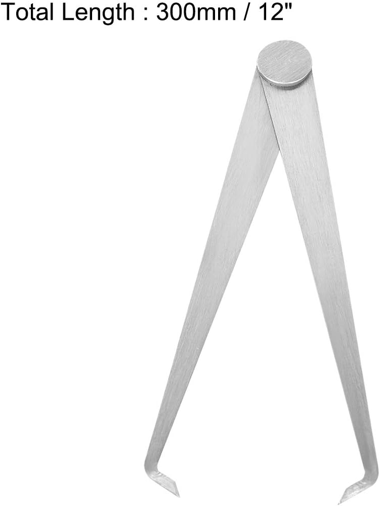 sourcing map 300mm 12-inch Inside Outside Caliper Stainless Steel Firm Friction Joint Measuring Tool 1 Pair - Image 4