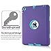 MAKEIT CASE for iPad Mini Case for iPad Mini 2 Case 3in1 Hybrid Shockproof Case for iPad Mini 1 2 3 Generation (Purple/Light Green)