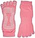 Crown Sporting Goods Yoga Toe Socks with Slip-Free Silicone Texturizing Beads