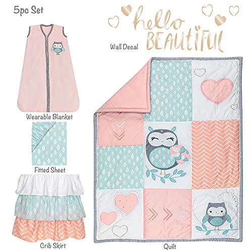 Lambs & Ivy Sweet Owl Dreams Pink Heart Nursery 5Piece Baby Crib Bedding Set Pricepulse