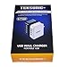 Wall Charger, tekSonic 4-Port 25W Home Travel USB Wall Charger [Black] AC Power Charging Adapter Plug for iPhone 7, 6 Plus, 5, 5s, 5c, iPad, iPod, Samsung S7, S6, S5, S4, Note 5