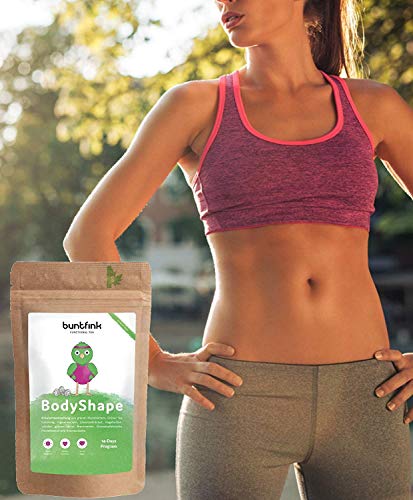 Buntfink âBodyShapeâ Entschlackungstee mit grünen Mateblättern, grünem Hafer, Brennnesselblätter, Hagebutte, Löwenzahn, Granatapfel, Ananasstückchen I Entgiftungstee, loser Kräutertee 60g zum Abnehmen – Bild 3