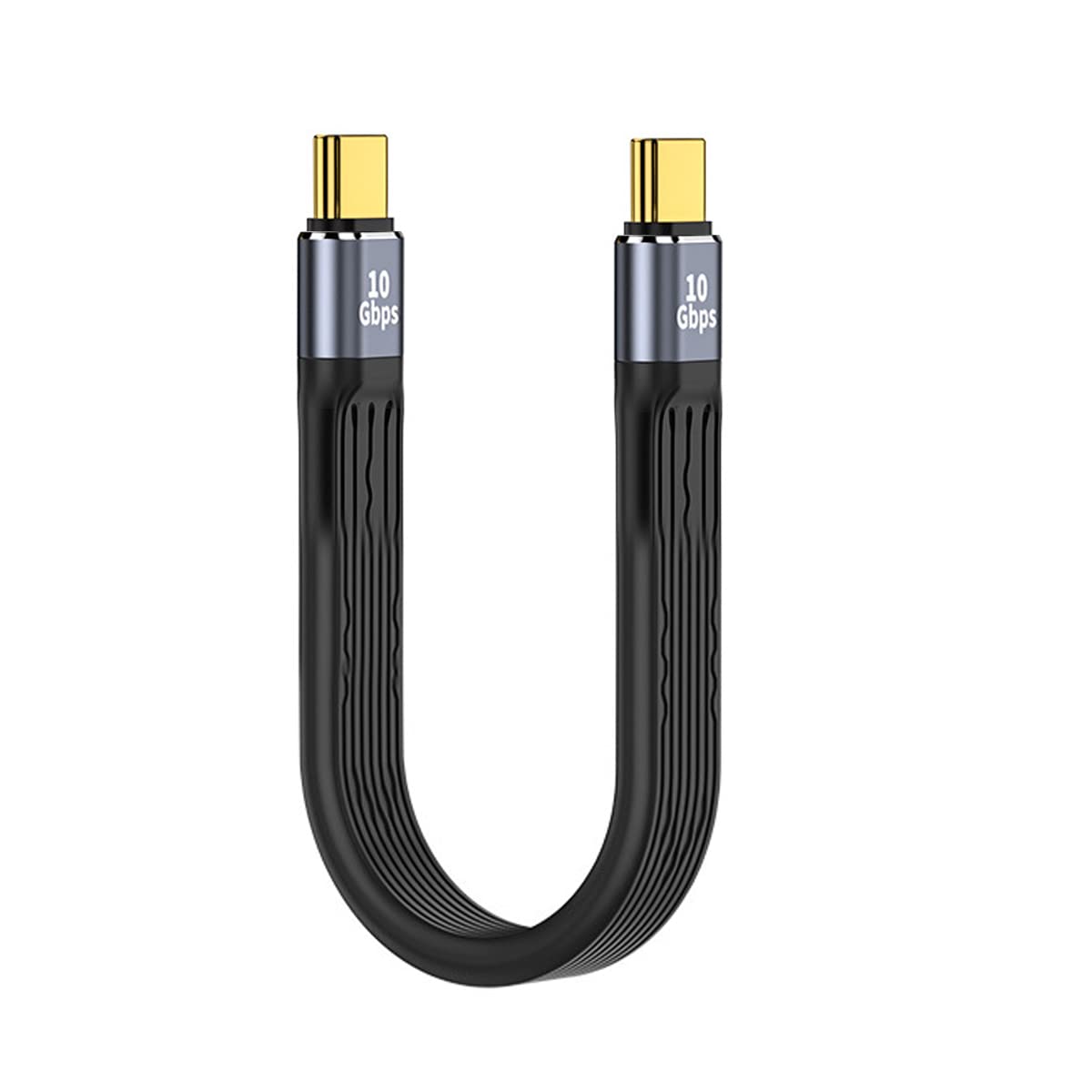 CY 10Gbps Type-C USB-C Male to Male USB 3.1 10Gbps Flat Slim FPC Data Cable 13cm Compatible with iPhone 15 Laptop Phone — image 1