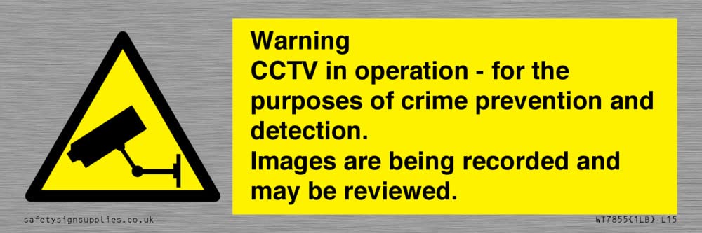 Warning CCTV in operation - for the purposes of crime prevention and detection. Images are being ...