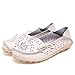 Lucksender Womens Hollow Out Carving Casual Leather Driving Flat Loafers Shoes