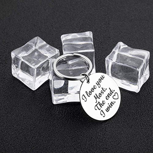 Runalp I Love You Most The End I Win, Stainless Steel Key Chain, Gift for Couple, Style 4