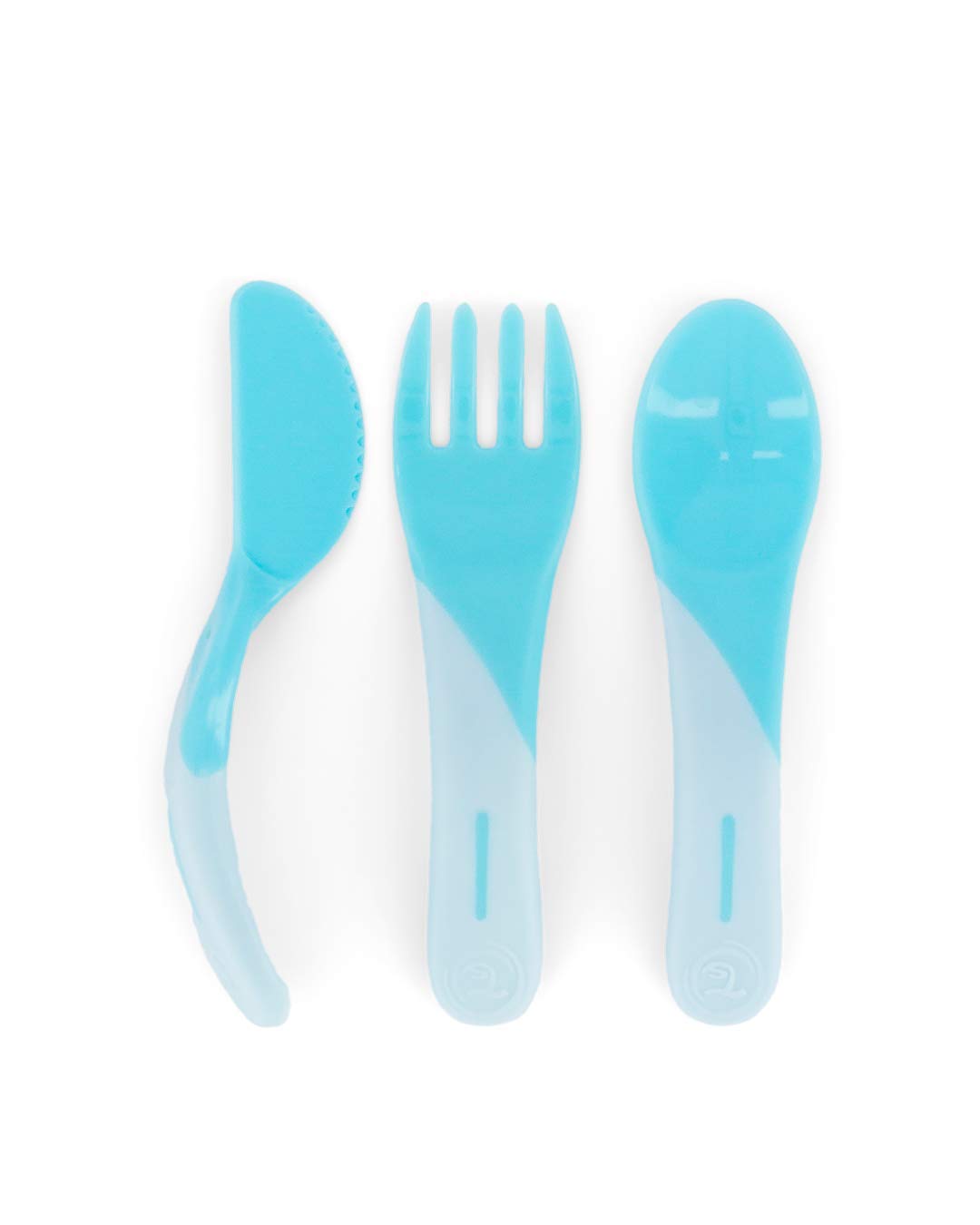 Twistshake Baby Cutlery Set | Baby Spoon + Baby Fork + Baby Knife | BPA-Free Baby Weaning Cutlery Set for Children | Learning Set for Kids | 6 Months + | Pastel Blue