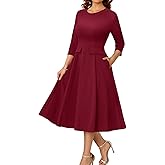 DRESSTELLS Cocktail Dresses for Women Formal Wedding Guest Church, Vintage Tea Party Dress with Pockets