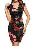 Zeagoo Women Vintage Floral Bodycon Dresses Party Cocktail Dress