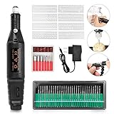 Electric Micro Engraving Etcher Engraver Pen, Mini Engraving Tool Kit, Adjustable Speed Carve Tool Set, 6 Polishing Head, 8 Stencils, 30 Bits Scriber Etcher for DIY Metal, Jewelry, Wood by AODOOR