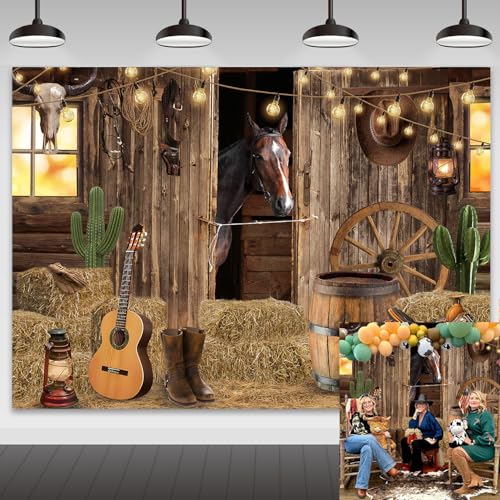 7x5ft Western Cowboy Backdrop