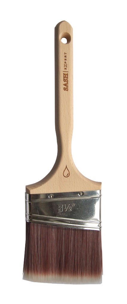 Sash Expert Flat Professional Angled Paint Brush (3-1/2") - Angle Sash Synthetic Paint Brushes - Perfect Edge Brush - Precision Angled Cutter Brush