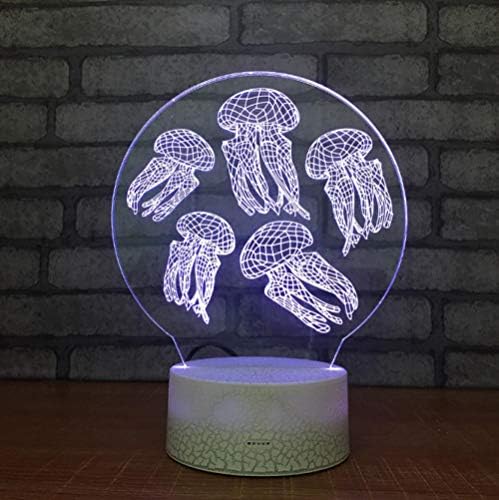 SFALHX 3D Night Light Bedside Table Lamp Jellyfish 7 Colors Touch Art Sculpture Lights Bedroom Desk Table Decoration Lamp for Kids Adults Best Gift