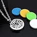 Gouraml Aromatherapy Essential Oil Diffuser Necklace Pendant Locket Jewelry Hypo-allergenic 316L Surgical Grade Stainless Steel 24 Inch Chain and 10pcs Washable pads(Lotus Of life)
