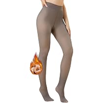 Fleece Lined Tights for Women, Fake Translucent Thermal Pantyhose ...
