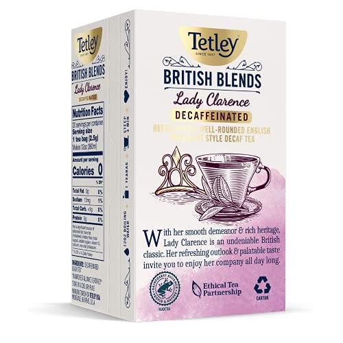 Tetley USA British Blends, Lady Clarence, Decaf English Breakfast Black