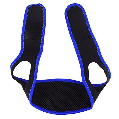 Snoring Chin Strap,Adjustable Anti Snore Chin Strap Support, Stop Snoring- Natural and Instant Snore Relief Jaw Belt with 12cm Magic Tape (Blue)
