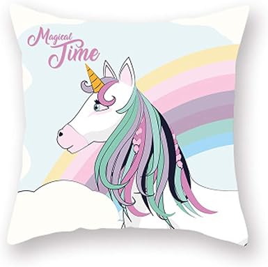 Hdjx Unicornio Dibujos Animados Animado Peache Funda De Almohada Sala De Estar Sofa De La Oficina Cojin Amazon Es Ropa Y Accesorios