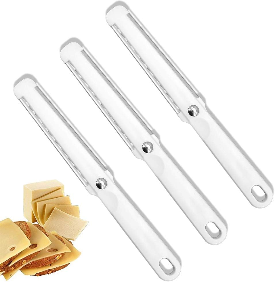 Skystuff3Pcs Cheese Slicer Thick or Thin Cheese Slices Cheese Slicer Wired Cheese Cutter for Soft, Semi-Hard, Hard Cheeses Kitchen Cooking Tool