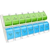Weekly Pill Organizer 2 Times a Day, Am Pm Pill Organizer 7 Days, Large Weekly Pill Box Cases wit...