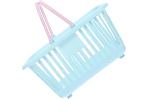 Mobestech Small Plastic Basket with Handle, Lightweight Handheld Storage Basket for Kids Toy and Grocery
