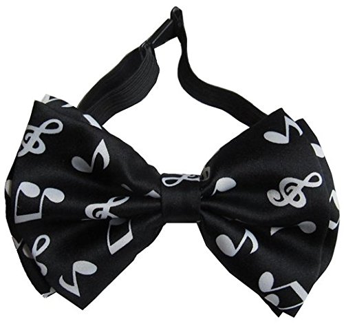 Men's Unisex Wedding Party Tuxedo Black "Music Note" Dress Bow tie Bowtie! Brand New in Factory Box!