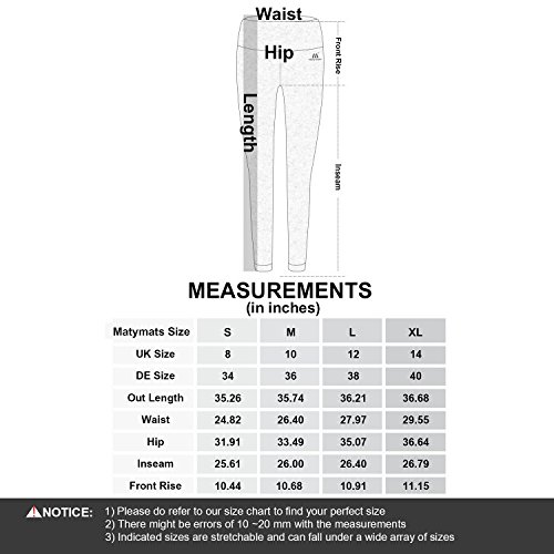 Matymats High Waist Yoga Pants for Women Stretched Gym Workout Tights Leggings