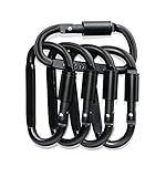 Datechip Spring Locking Aluminum Carabiner Keychain Heavy Duty Aluminum Alloy D Shape Carabiner Colorful Round Multi Tool Hook for Backpack,Camping,Hiking,Travel,Riding