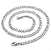 Zysta Stainless Steel 5mm Wide Thick Sturdy Nickel Free Necklace 20 inch Lobster Clasp Figaro Chain Link Women Men Replacement Charms Pendant Neck Rope Cable
