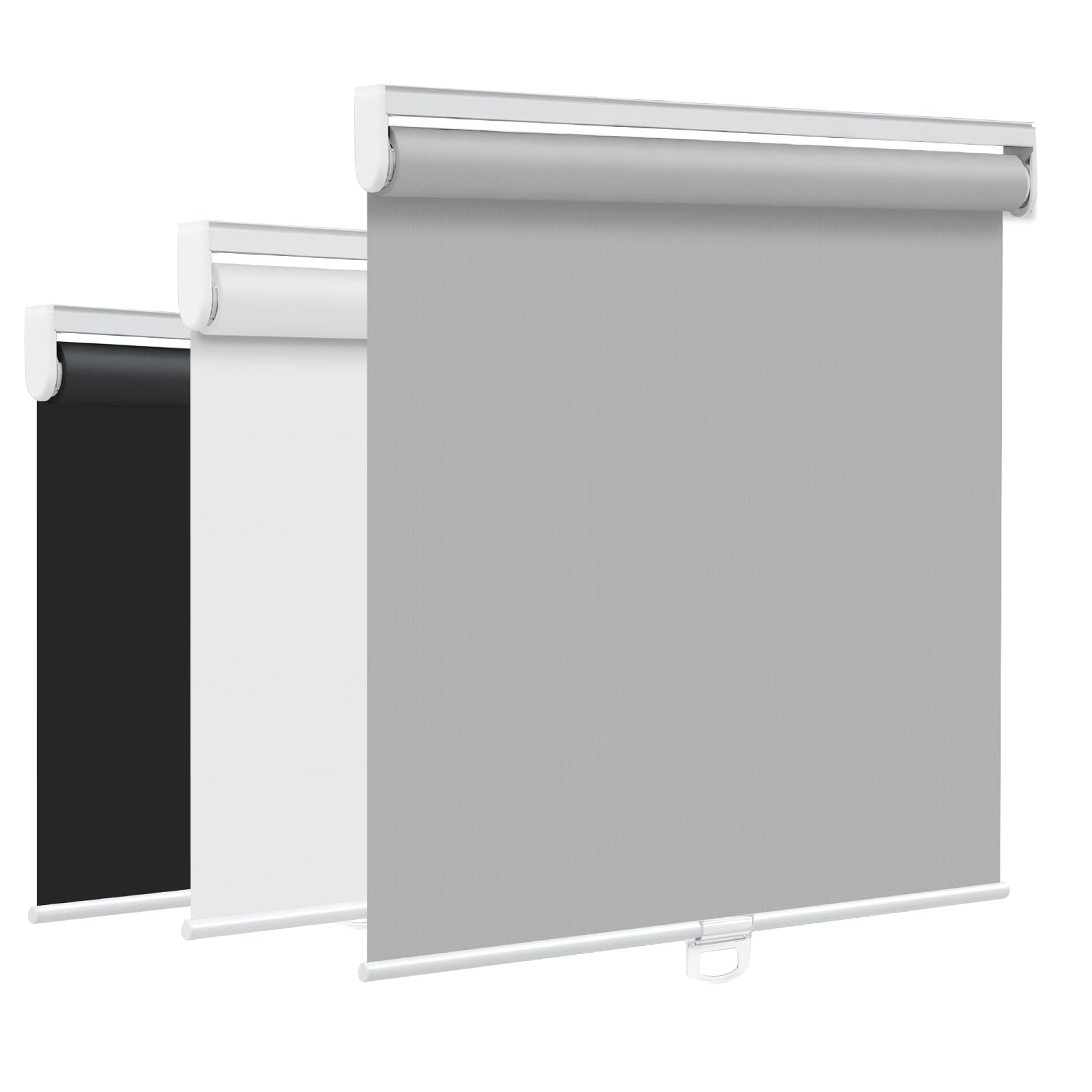 Photo 1 of (white) SEEYE Cordless Roller Shades for Windows, 100% Blackout Window Blinds for Privacy & UV Protection