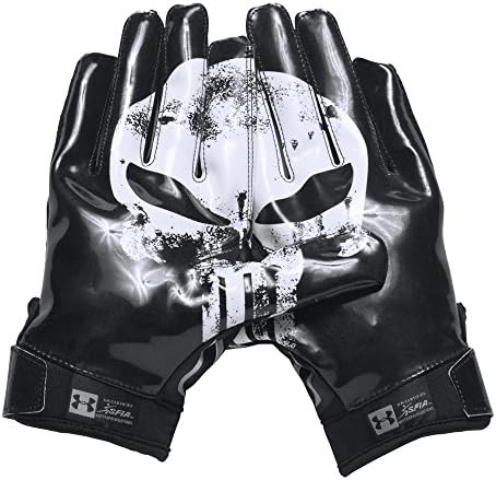 Under Armour Men's Alter Ego Punisher F5 Football Gloves, Black/Metallic Silver, X-Large