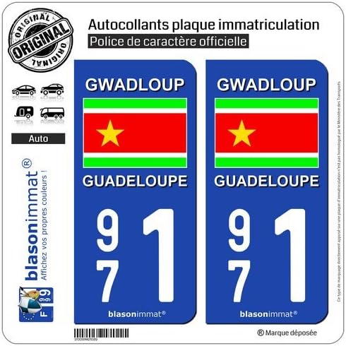 2 Autocollants Plaque Immatriculation RD Congo - Blasonimmat, Résistants UV