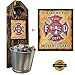Firefighter Hero Wall Mounted Bottle Opener and Cap Catcher - Handcrafted by a Vet - 100% Solid Pine 3/4