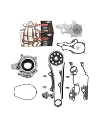 Kit de cadena de distribución TK10120WPOP (2 barras de guía pesadas y tornillos), bomba de agua, y bomba de aceite para Toyota 2,4 l Pickup 22RE 22REC