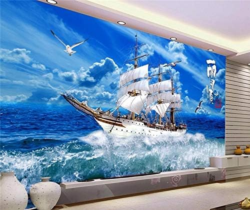 Amazon Bzbhart カスタム3d壁紙青空帆船自然風景3dの壁の壁画写真の壁紙リビングルームの研究ムラレス 450cmx300cm 壁紙 Amazon Bzbhart カスタム3d壁紙青空帆船自然風景3dの壁の壁画写真の壁紙リビングルームの研究ムラレス 450cmx300cm 壁紙
