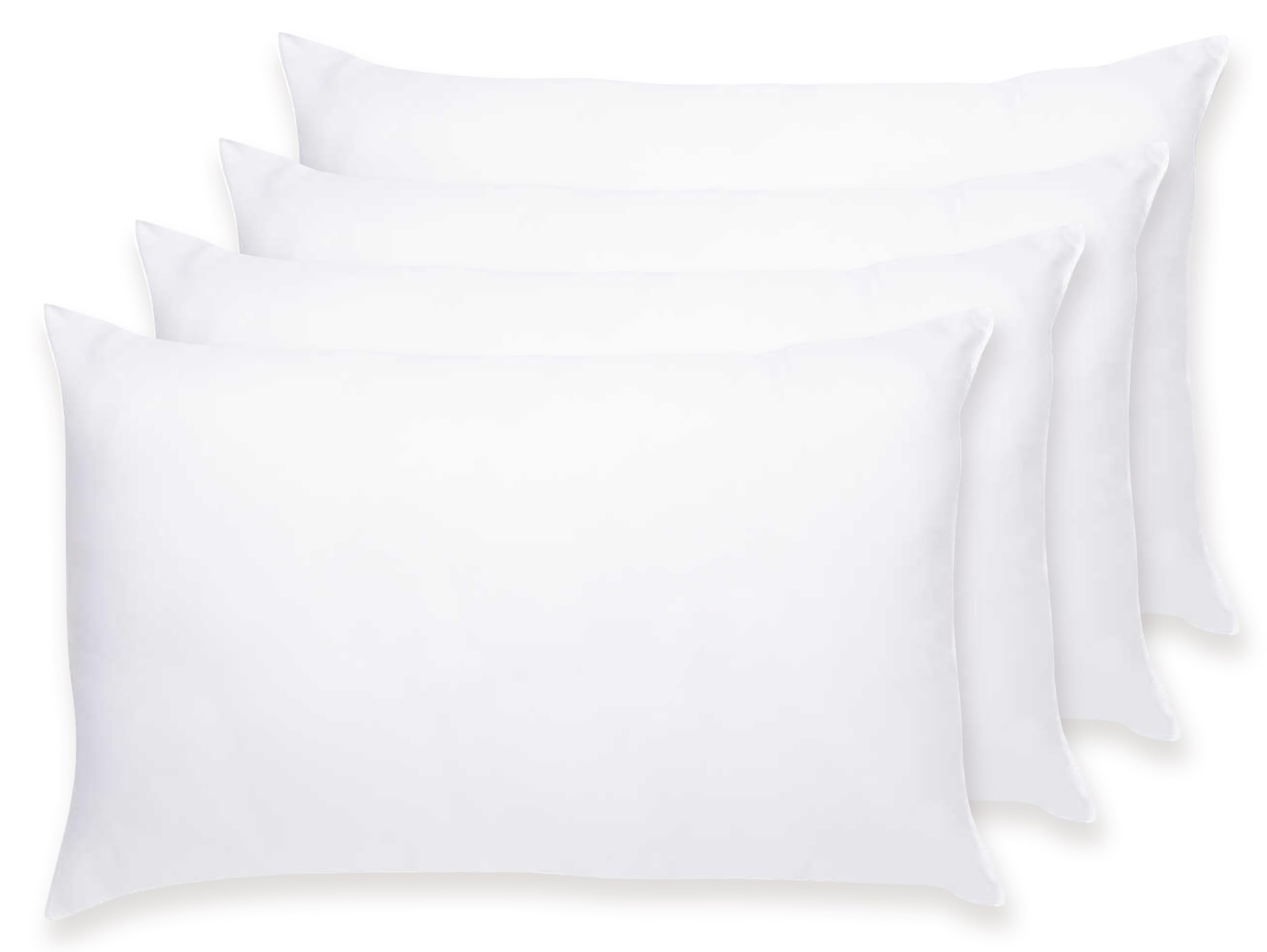 Rayyan Linen 4 Pack Pillow Cases 100% Egyptian Cotton 200 Thread Counts 50 x 75 cm (White)