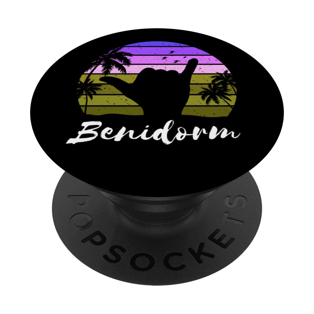 Benidorm Vintage Sunset Spain PopSockets Adhesive PopGrip