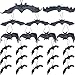 Jovitec 24 Pieces Hanging Bats Halloween Bat Decoration Rubber Bat Realistic Spooky Bats for Halloween Party Favors and Decoration, 5 Sizes
