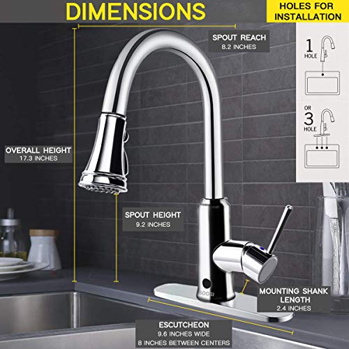 Touchless Kitchen Faucet,Soosi HandFree Sensor Single Lever Kitchen