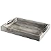 MyGift Torched Wood Large Serving Tray with Handles, 20 x 14 Ottoman Tray, Breakfast, Coffee Server Tray