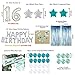 Sweet 16 Sixteenth 16th Birthday Decorations Turquoise Blue Party Balloons Supplies 32