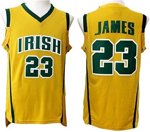 Men's Adult #23 LeBron James High School Jersey Yellow