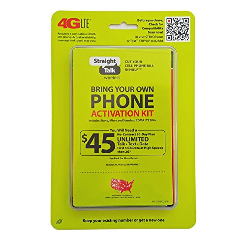 Straight Talk Verizon 4G LTE Compatible Mini/Micro SIM Card. Fits most Verizon LTE including Galaxy S3,S4,S5, Note 2,3,4